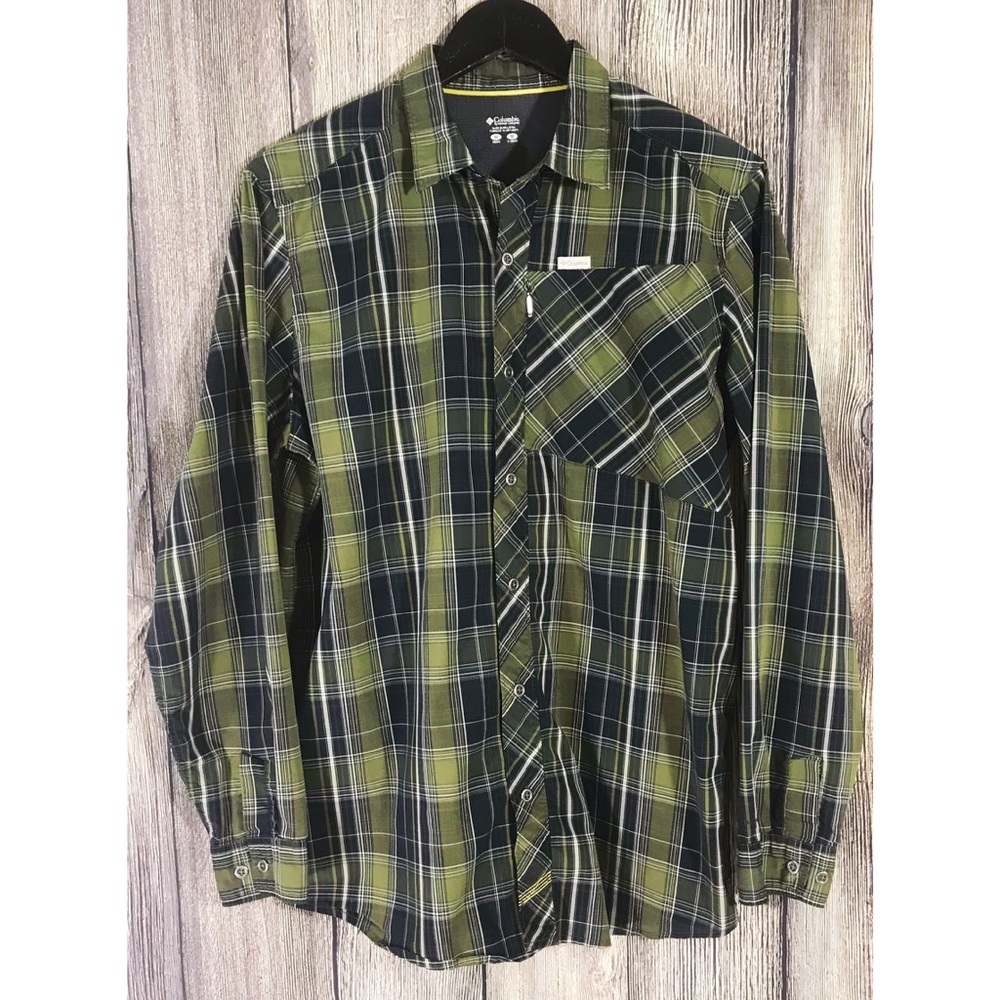 Columbia Mens Long Sleeve Button Front Plaid Shirt